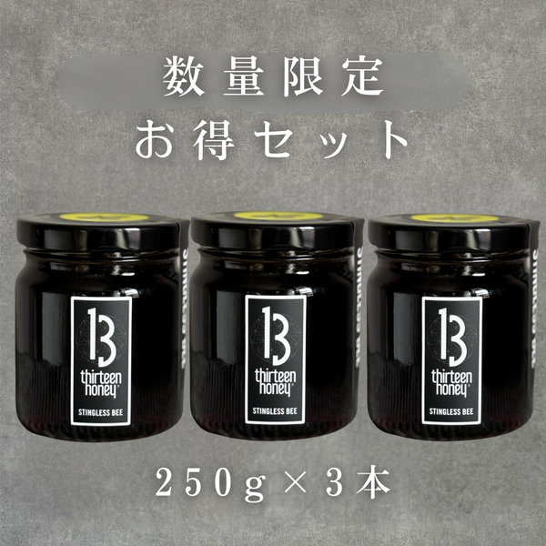 【15%オフ・数量限定】13Honey STINGLESS BEE 250g 3本セット